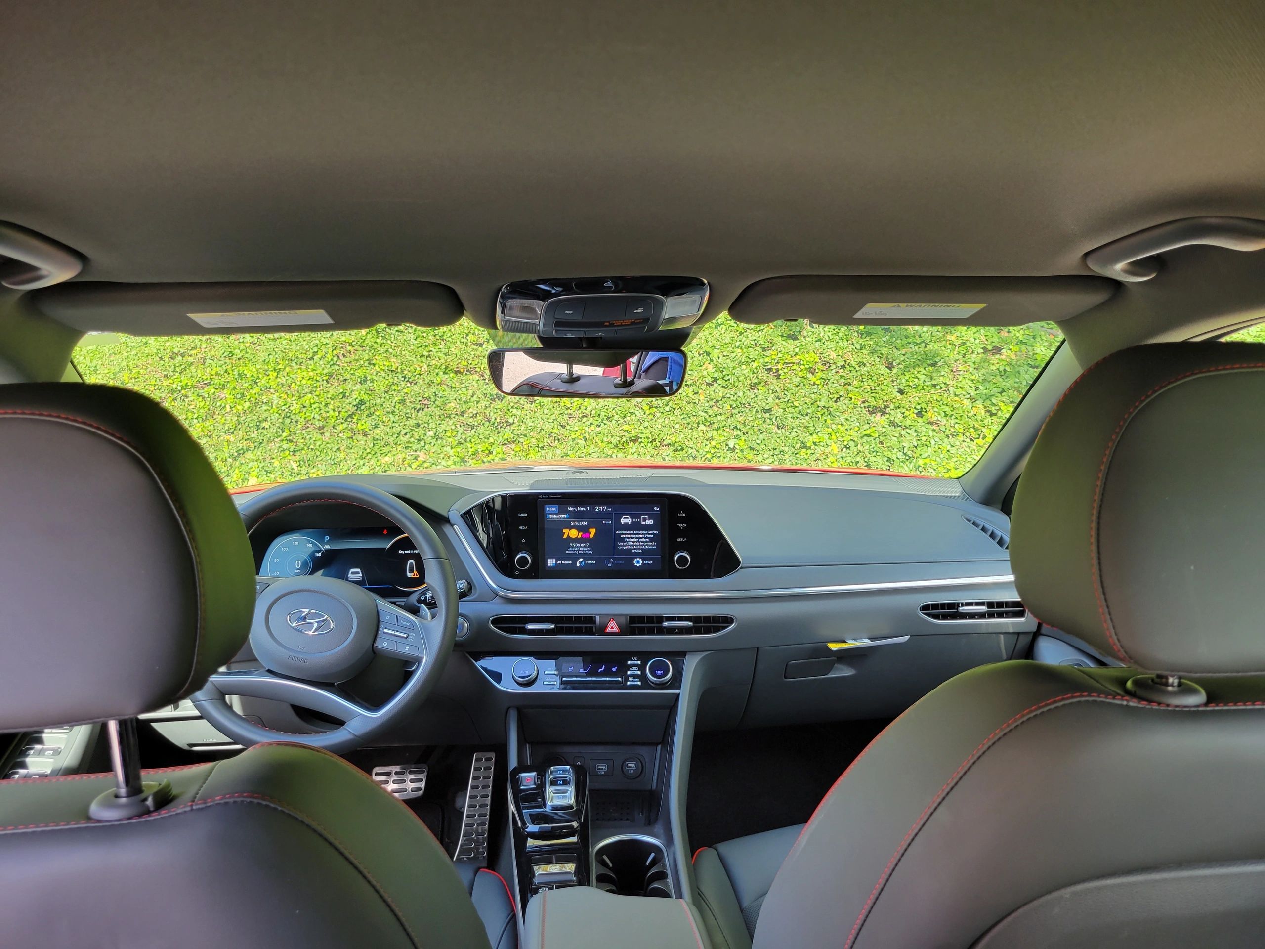 Hyundai vehicle interior from rear seats